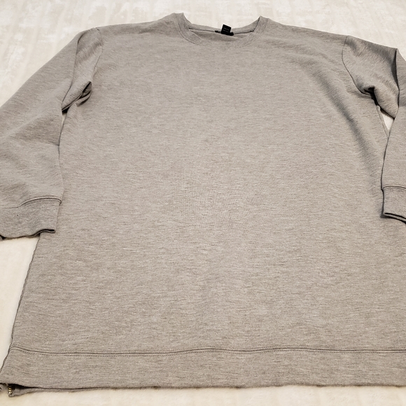 BOGO Free🦋 Revamped Long Heathered Gray Sweatshirt with Zipper Detail - Picture 2 of 12